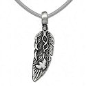 Sculpted Feather with Eagle fine pewter pendant