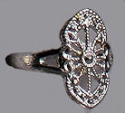 Silver washed Fillagree ring