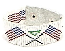 Beaded Patriotic American Flag bracelet