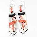 Flamingo seed bead earrings