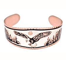 Flying Eagle Diamond Cut Copper Bracelet