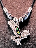Flying eagle with paua shell inlay necklace