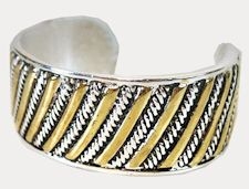 Gold and Silver Cuff Bracelet