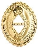 Gold Plated Oval 2 Slot Concho
