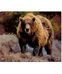 Camo Grizzly Bear Throw Blanket