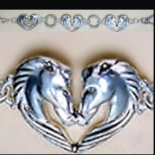 Horse Head Heart lariat charm bracelet