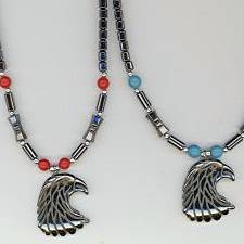 Magnetic Hematite Eagle Turquoise Necklace