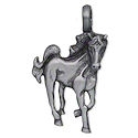 Detailed Horse sculpted pewter pendant with chain