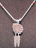 Liquid Sterling Silver Coral Chief Head Necklace