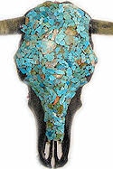 Hand Crafted Turquoise Cow Skull