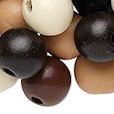 Large hole mixed color wood beads.