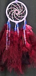 Beaded Lavender and Burgandy 3" Spiral Dream Catcher Mirror Ornament