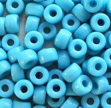 100 Light Blue Opaque Glass Crow Beads