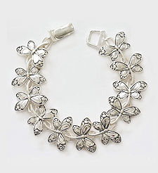 Magnetic Silver Butterflies Charm Bracelet