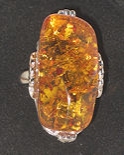 Amber nugget style ring