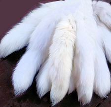 Arctic Fox Tail with Ball Chain Fastener
