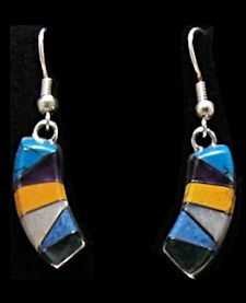 Dangly Native American Inspired Inlaid Stone Earrings
