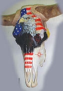 Patriotic Bald Eagle Hand Painted Cow Skull
