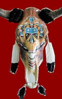 Thunderbird Hand Painted Cow Skull