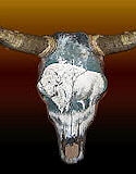 White Buffalo Hand Painted Cow Skull