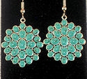 Petit point round turquoise earrings