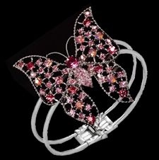 Pink Rhinestone Butterfly bracelet
