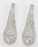 White Cubic Zirconia Dangle Post Earrings