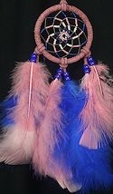 Rose Pink and Royal Blue 3" Spiral Dream Catcher