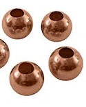 6mm x 7mm Large Hole Rounded Copper Beads