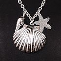 Scallop and sea shell necklace set