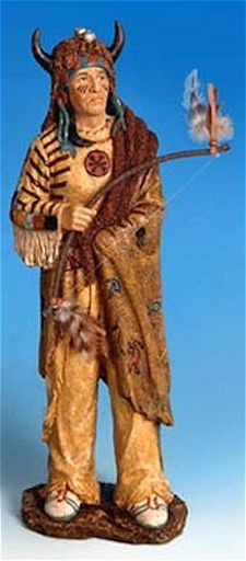 Short Robe Buffalo Headdress Indian with Bow
