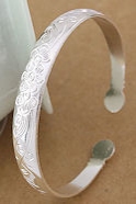 Floral Silver Cuff Bracelet