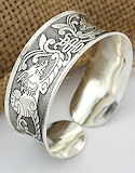 Silver Dragon Cuff Bracelet