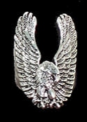 Spread winged swooping eagle ring