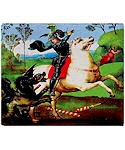 St. George Fighting the Dragon Medeviel Throw Blanket