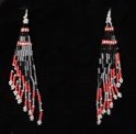 Cascade red seed bead earrings