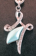 Turquoise and cz pendant