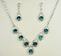 Green CZ necklace and earring set.