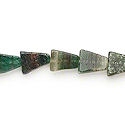 Triangle cut emerald green aventurine stone beads