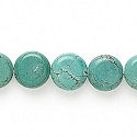 "Coin" shaped turquoise beads