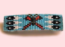 Turquoise Feathers Beaded Barrette