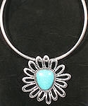 Turquoise Flower Choker Necklace
