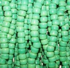 100 Turquoise Green Opaque Glass Crow Beads