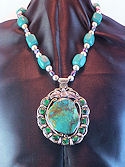 Turquoise with paua shell strung bead necklace