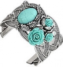 Turquoise Rose Cuff Bracelet