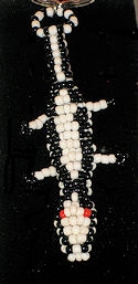 Black and white Gecko beaded keychain