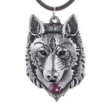 Wolf head with colored crystal