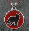 Wolf enameled pendant