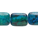 yellow "turquoise" (D), blue and green, rectangle. Sold per 15-inch strand.