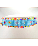 Turquoise Flower Seed Bead Choker Necklace